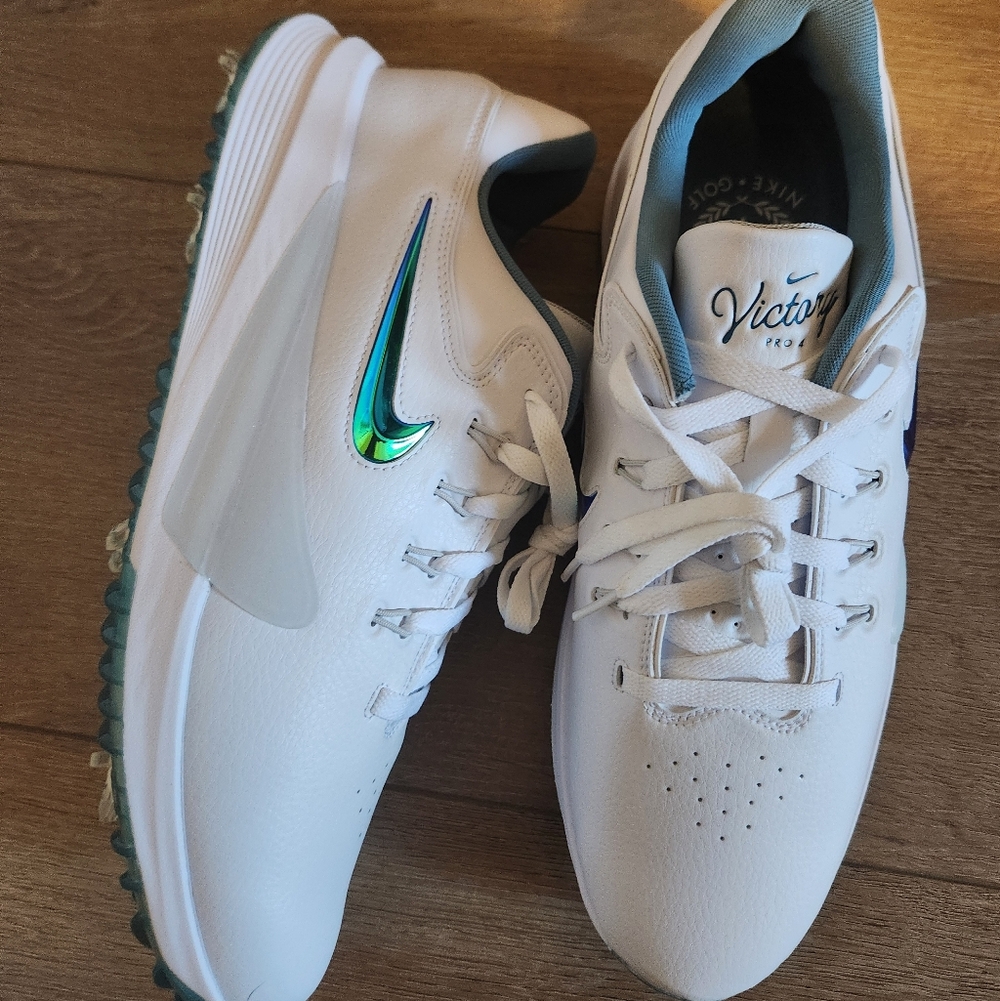 Size 13 Nike Victory Pro 4 Golf Shoes White Smokey Blue Iridescent FZ7611 102